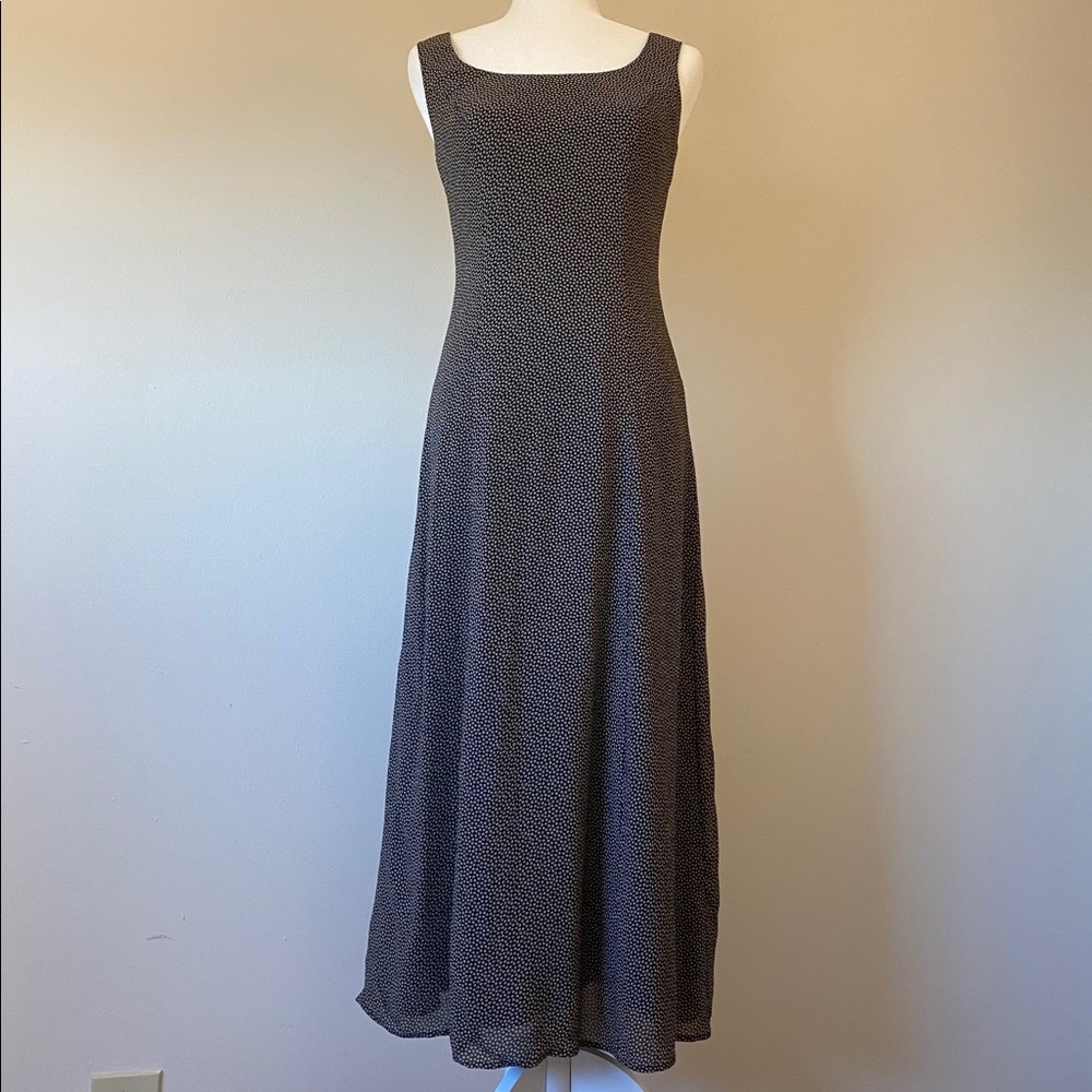 VTG Minimalist Black Maxi Tank Dress by Donna Rico